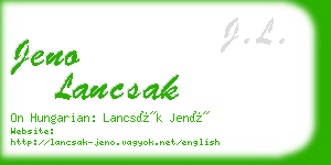 jeno lancsak business card